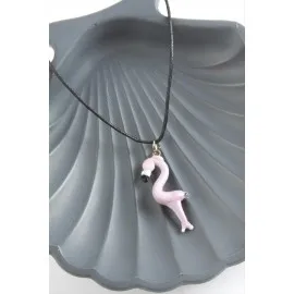Filamingo Cam Kolye-Açık Pembe