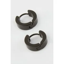 İğneli Erkek Çelik Küpe-Siyah