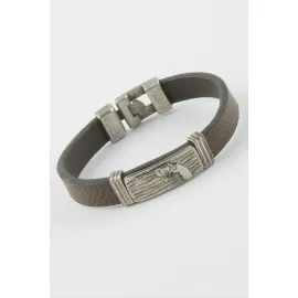 Silah Suni Deri Bileklik-Kahverengi