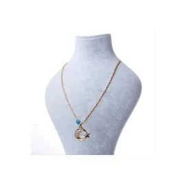 Ay Yıldız Figürlü Kolye-Sarı