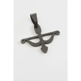 Yay Ok Çelik Kolye Ucu 2,5 Cm-Siyah