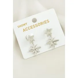 Yıldız Trend Metal Küpe-Gümüş Rengi