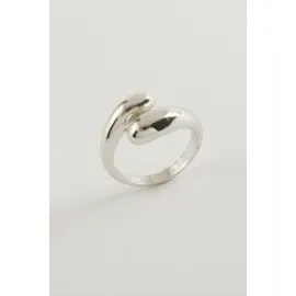 Oval Metal Yüzük-Gümüş Rengi