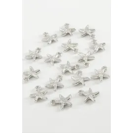 Deniz Yıldızı Tek Kulp Metal Bileklik Ve Kolye Ucu Aparatı 1 Adet-Gümüş Rengi