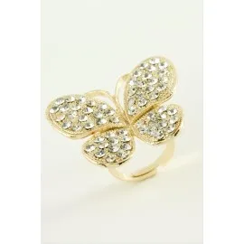 Kelebek Taşlı Yüzük-Sarı