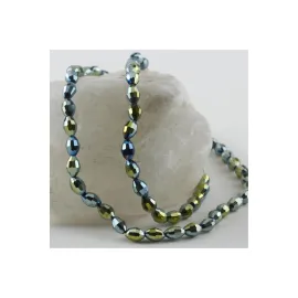 6X8 mm Arpa Kesim Kristal Taş-Yeşil