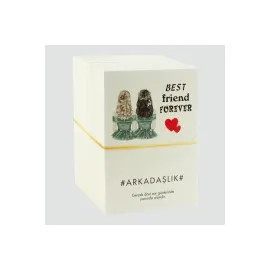 3Lü Arkadaşlık Bilekliği Yazılı Bileklik Kartı 200 Adet-Beyaz