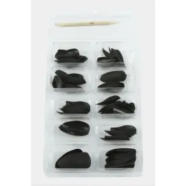 Misyul Badem Mat Takma Tırnak 100 Adet-Siyah