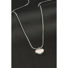 Kalp Çelik Kolye-Gümüş Rengi