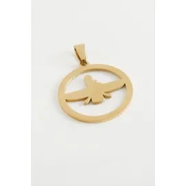 Anka Kuşu Çelik Kolye Ucu 3 Cm-Sarı