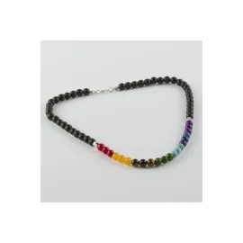 7Li Doğaltaş Çakra Kolye-Siyah