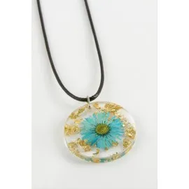 Papatya Epoksi Kolye-Beyaz