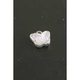 Kelebek Taşlı Tek Kulplu Aparat 1 Adet-Gümüş Rengi