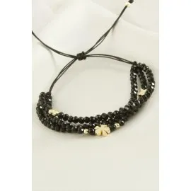 Üçlü Kristal Bileklik-Mor