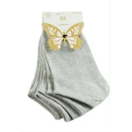 3 Çift Gri Renkli Snekars Çorap-Gri