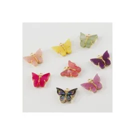 Kelebek Figürlü Kolye Ucu-Krem