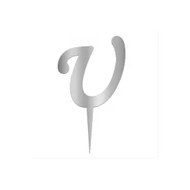 Gümüş Renkli Harf Pasta Ve Kek Pleksi-U