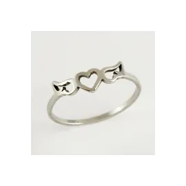 Kalp Lüks Çelik Yüzük-Gümüş Rengi