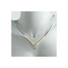 Renkli Kum Boncuk Taşlı Kolye-Model-1