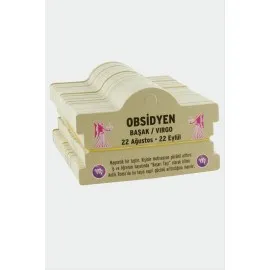 Obsidyen - Başak Burç Bileklik Kartı-Kahverengi