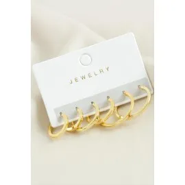 6 Adet Ezme Halka Küpe-Sarı