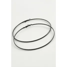 Zincir Desenli Metal Halka Küpe 8-9-10 cm-9 cm