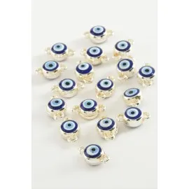 Nazar Çift Kulplu Mineli Bileklik Ve Kolye Ucu Aparatı 1 Adet-Mavi