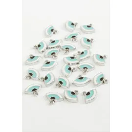 Göz Tek Kulp Mineli Bileklik Ve Kolye Ucu Aparatı 1 Adet-Turkuaz