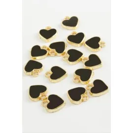 Kalp Mineli Bileklik Ve Kolye Ucu Aparatı 1 Adet-Siyah