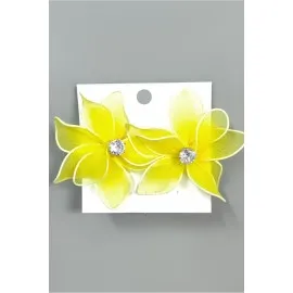 Çiçek Zr Model Küpe-Sarı