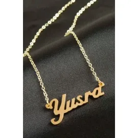 Yusra İsimli Kolye -Sarı