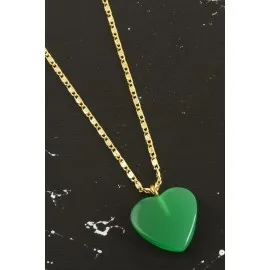 Yeni Sezon Kalp Kolye-Yeşil