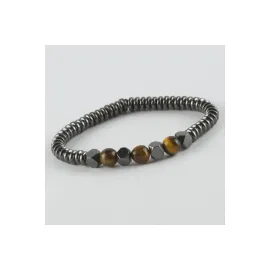 Kaplangözü - Hematit - Mat Onix Doğaltaş Bileklik-Antrasit