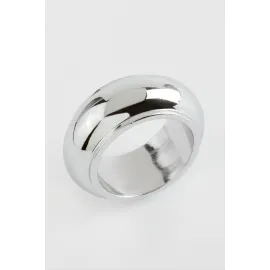 Bombeli Metal Yüzük-Gümüş Rengi