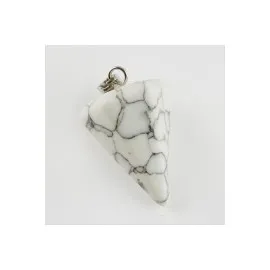 Havlit Pandül Doğaltaş Kolye Ucu-Beyaz