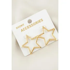 Yıldız Yeni Sezon Metal Küpe-Sarı