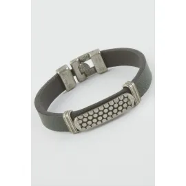 Noktalı Suni Deri Bileklik-Yeşil