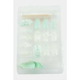 Misyul Taşlı Takma Tırnak 24 Adet-Turkuaz