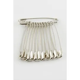 12 Adet Çengel İğne 5,5 Cm-Gümüş Rengi