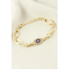 Göz Nazar Taşlı Bileklik-Sarı