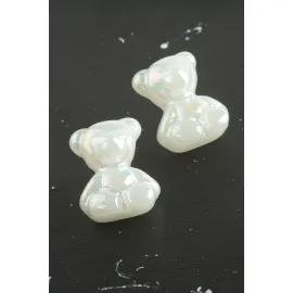 Ayıcık İnci Küpe-Beyaz