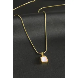 Kare Çelik Kolye-Sarı