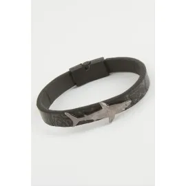 Balık Kaliteli Mıknatıslı Suni Deri Bileklik-Siyah