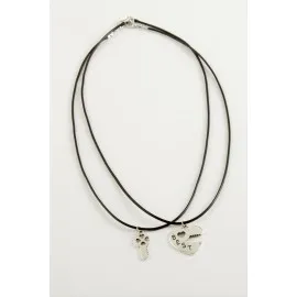 Kalp Anahtar Arkadaşlık Kolyeleri Çift Kolye-Siyah