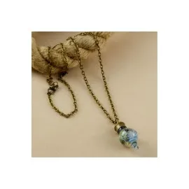 Sulu Çiçek Fanus Canlı Kolye-Renkli