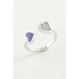 Kalp Taşlı Mineli Eklem Yüzük-Sarı