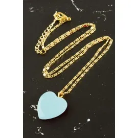 Yeni Sezon Kalp Kolye-Açık Mavi