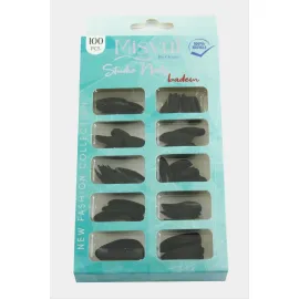 Misyul Badem Mat Takma Tırnak 100 Adet-Siyah