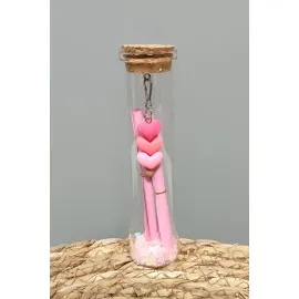 Kalp Dilek Şişesi 1 Adet Büyük-Pembe