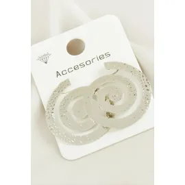 Spiral Trend Metal Küpe-Gümüş Rengi